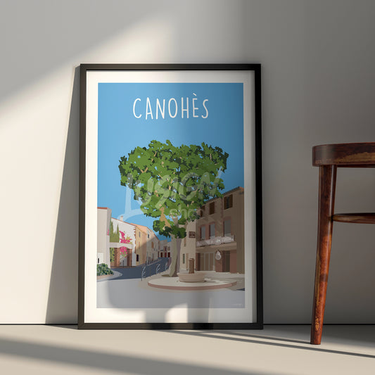 Affiche Canohès - Place du Village